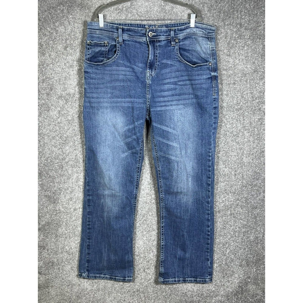 Axe &‎ Crown Slim Boot Jeans Mens Size 40x32 Stretch Blue Denim